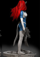 H040 - Comic Character design, The Marwel Studio Mystic blue face female character, 3D STL model design printable files