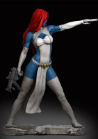 H040 - Comic Character design, The Marwel Studio Mystic blue face female character, 3D STL model design printable files