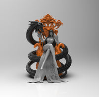 E534 - Anime character design , The hancok boa with throne statue, STL 3D model design print download files