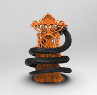 E534 - Anime character design , The hancok boa with throne statue, STL 3D model design print download files