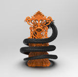 E534 - Anime character design , The hancok boa with throne statue, STL 3D model design print download files