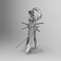 B074 - Double Katana Samurai_Female_Fighter , STL 3D model design print