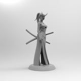B075 - Samurai Female with Spiritual Oni Mask, STL 3D Model design print