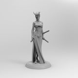 B075 - Samurai Female with Spiritual Oni Mask, STL 3D Model design print