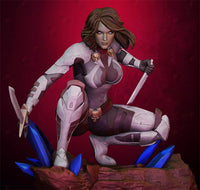F507 - Comic Character design, The M Green face girl Gamor, STL 3D model design download print files