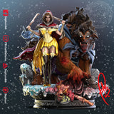 H038 - Cartoon Character design statue, The Wild Beauty and The Beast Statue design, STL 3D model design printable files