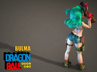 C004 - Comic character design, the cute Bullma statue design,  STL 3D Model printable download file