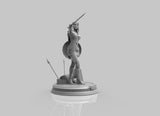 B455 - comics character design, A female warrior with shield , ST: 3D model design print download file