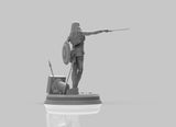 B455 - comics character design, A female warrior with shield , ST: 3D model design print download file