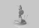 B455 - comics character design, A female warrior with shield , ST: 3D model design print download file