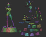 E794 - Comic character design, the sexy heroes punchlane with set of weopon, STL 3D model design print download files