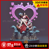 E539 - Anime character design, The Boo hancook with big love statue, STL 3D model design print download files