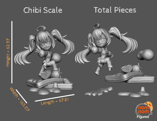 E521 - Cute character design, The Milim chracter statue, STL 3D model design print download files