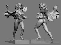 E668 - Comic character design, The Super female statue, STL 3D model design print download files
