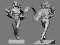 E668 - Comic character design, The Super female statue, STL 3D model design print download files