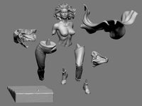 E668 - Comic character design, The Super female statue, STL 3D model design print download files