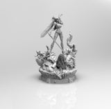 E513 - Comic character design, The X Magical Girl with big Blade like Cloud, STL 3D model design print download files