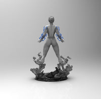 E266 - Comic character design, The Stormie Girl with lightning bolt and smoke, STL 3D model design print download files