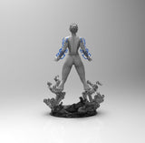 E266 - Comic character design, The Stormie Girl with lightning bolt and smoke, STL 3D model design print download files