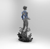 E266 - Comic character design, The Stormie Girl with lightning bolt and smoke, STL 3D model design print download files