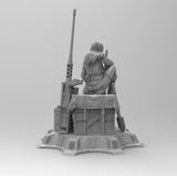 A134 - Games Character statue, Sniper With wolf, STL 3D model design print download files