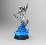 E519 - Legendary character design, The Evil character mermaid with trident statue, STL 3D model design print download fi