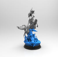E519 - Legendary character design, The Evil character mermaid with trident statue, STL 3D model design print download fi
