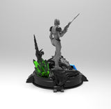 E418 - Games character design , The Kerringan with gun statue, STl 3D model design print download files