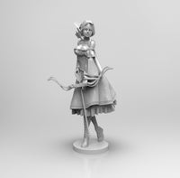 E263 - Female character design, The Ranger girl with bow, STL 3D model design print download files