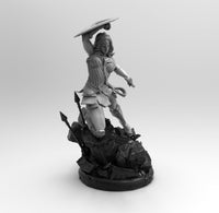 A532 - Comic character statue, The hot and sexy WW with shield and sword, STl 3D model design print download files