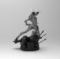 A532 - Comic character statue, The hot and sexy WW with shield and sword, STl 3D model design print download files