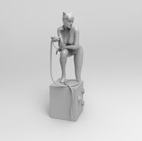 F496 - Comic character design, The cat girl with whip and safe statue, STL 3D model design print download files