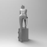 F496 - Comic character design, The cat girl with whip and safe statue, STL 3D model design print download files