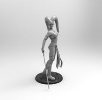 E567 - Movie character design, The SW two pony hair darth tulon statue, STL 3D model design print download files
