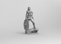 A325 - Viking character design, Lagertha female viking with shield, STL 3D model design print download file