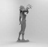 F503 - Superheroes character statue, The Kitty with dragon, STL 3D model design print files