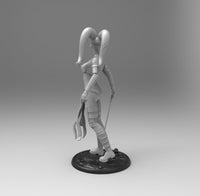 E567 - Movie character design, The SW two pony hair darth tulon statue, STL 3D model design print download files