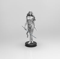 E255 - Comic character design, The Psi Lock Hot girl with blade, STL 3D model design print download files