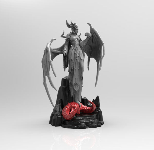 A518 - Demon character design, The Lilith with skull and apple, STL 3D model design print download file