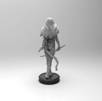 E255 - Comic character design, The Psi Lock Hot girl with blade, STL 3D model design print download files