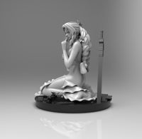 A537 - Games character design, The Aerith F7 With sword, STL 3D model design print download files
