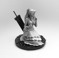 A537 - Games character design, The Aerith F7 With sword, STL 3D model design print download files
