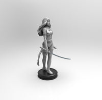E255 - Comic character design, The Psi Lock Hot girl with blade, STL 3D model design print download files
