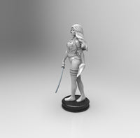 E255 - Comic character design, The Psi Lock Hot girl with blade, STL 3D model design print download files