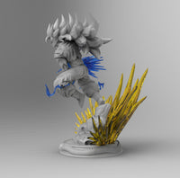 D038 - Anime character design, The long hair Goku Super Seiyan 3 Form, STL 3D model design print download file