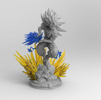 D038 - Anime character design, The long hair Goku Super Seiyan 3 Form, STL 3D model design print download file