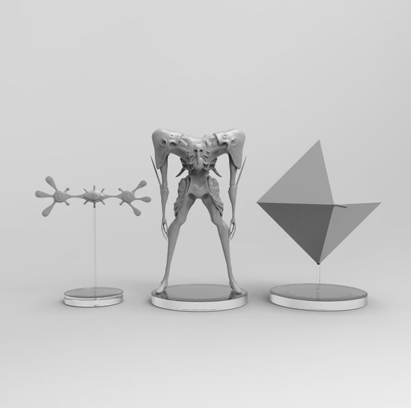 B106 - Anime character, Evangelion Enemy in Angle Form 3 types, STL 3D model design download print files