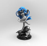 E272 - Games character design, The Felicio Cat with blue hair, STL 3D model design print download files