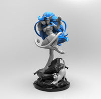 E272 - Games character design, The Felicio Cat with blue hair, STL 3D model design print download files