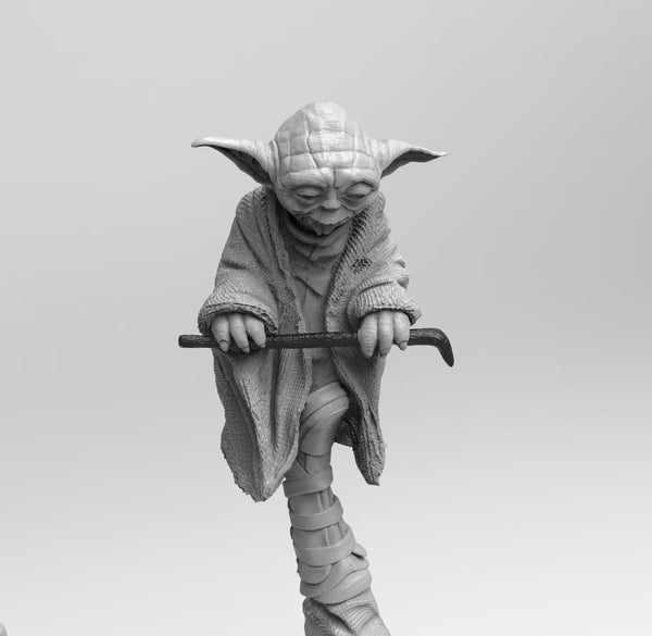 A572 - Movie character design, Jedi training with Green old alien, STL 3D model design print download files